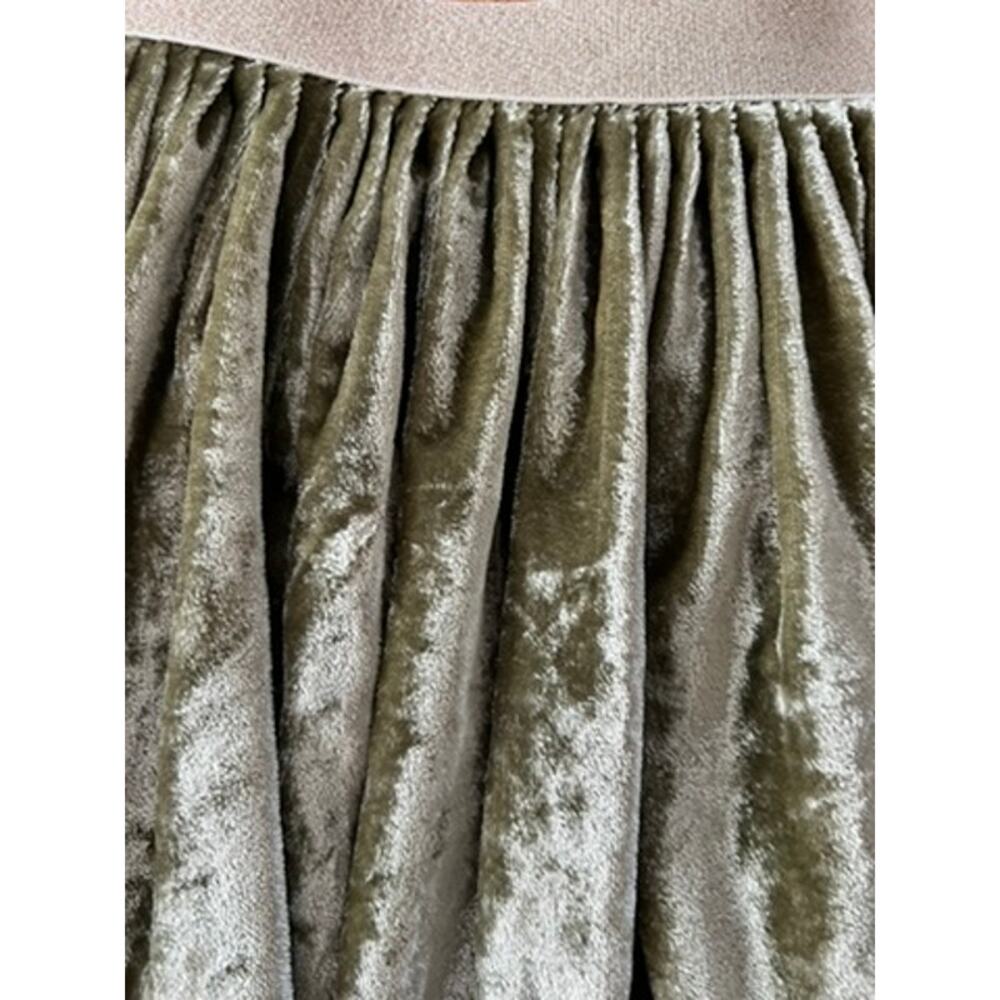 Gymboree Girl Sage Green Gold Crushed Velvet Twirl Midi Glam Holiday (YM 7/8) - Picture 4 of 6